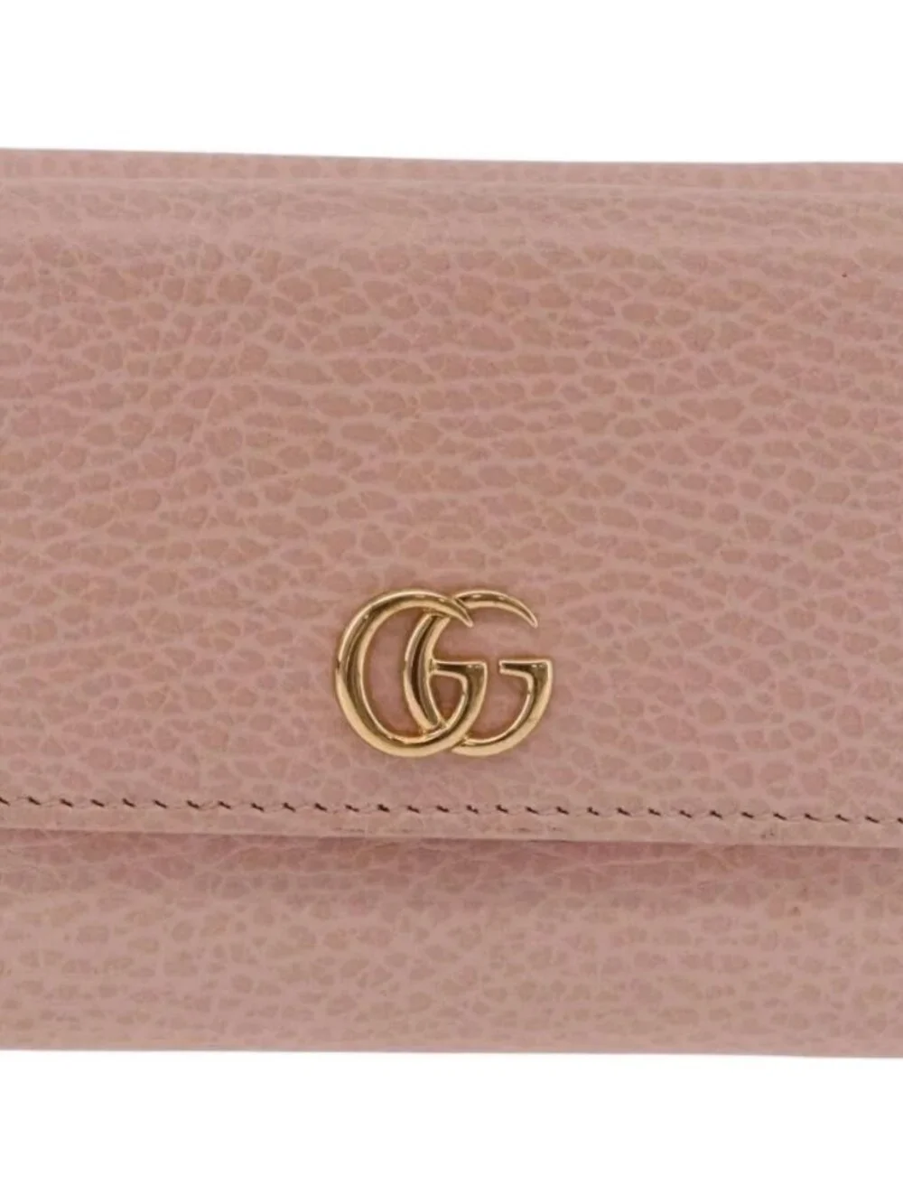 GUCCI GG Marmont Wallet Leather Pink Gold 524672 Auth 186349M